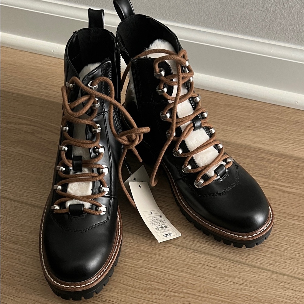a new day Black and Brown Lace Up Boots